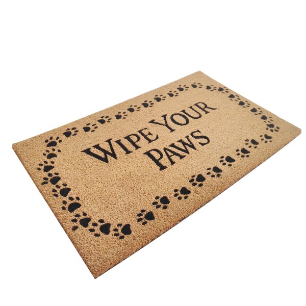 First Concept First Concept 18 in. W X 30 in. L Black/Brown Wipe Your Paws Coir Door Mat - FC-72025