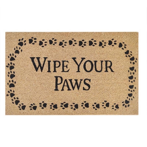 First Concept First Concept 18 in. W X 30 in. L Black/Brown Wipe Your Paws Coir Door Mat - FC-72025