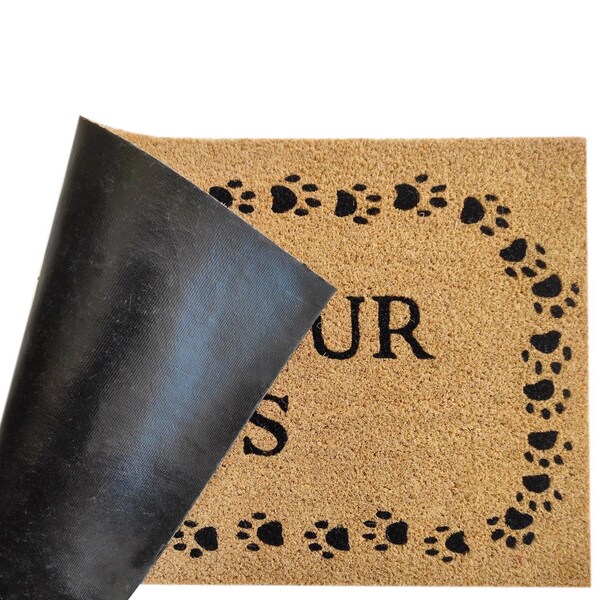 First Concept First Concept 18 in. W X 30 in. L Black/Brown Wipe Your Paws Coir Door Mat - FC-72025