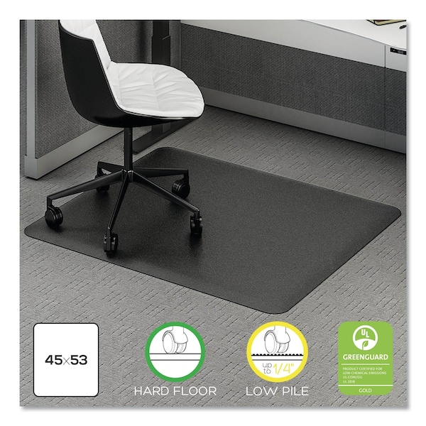 Deflecto Antifatigue Mat, 53" L x 45" W, Black - CM24242BLKSS