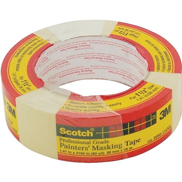 Scotch Masking Tape, 601 yd L, 112 in W, Paper Backing, Beige - 20501.5