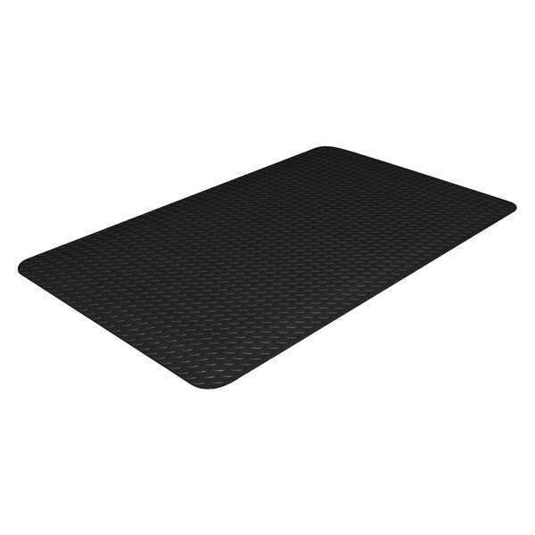Crown Matting Technologies Antifatigue Mat, 75 ft. L x 4 ft. W, Diamond, Black - CXR0048DB