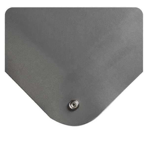 Wearwell Gray Static Dissipative Anti Fatigue Mat, 1/2" Thick, PVC Surface With Nitrile Infused Sponge - 791.12X3X20GY