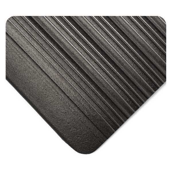Wearwell Antifatigue Mat, 4 ft. L x 4 ft. W, 3/8" Thickness, Ribbed, Black - 451.38X4X4BK