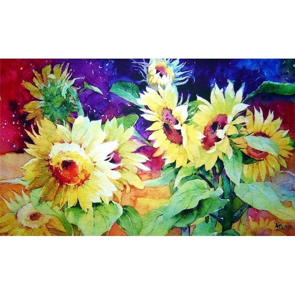 Custom Printed Rugs Custom Printed Rugs DM  39 Summer Sunflower Door Mat - DM  39