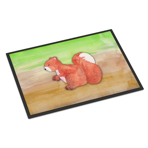 Carolines Treasures 18 x 27 in. Squirrel Watercolor Indoor or Outdoor Mat - BB7431MAT