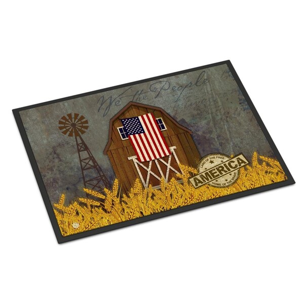 Carolines Treasures 24 x 36 in. Patriotic Barn Land of America Indoor or Outdoor Mat - CA70649