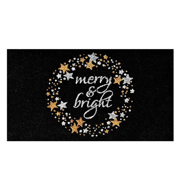 Calloway Mills Entrance Mat, Coir, Black, Silver, Gold - 106341729