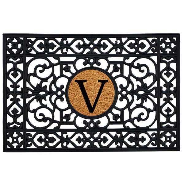 Calloway Mills Monogram Insert Door Mat, Black, Natural, 24 in W x 36 in L - 160012436V