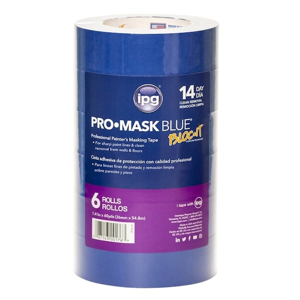 Intertape IPG Pro Mask 1.41 in. W X 60 yd L Blue High Strength Painter's Tape 6 pk - 99489