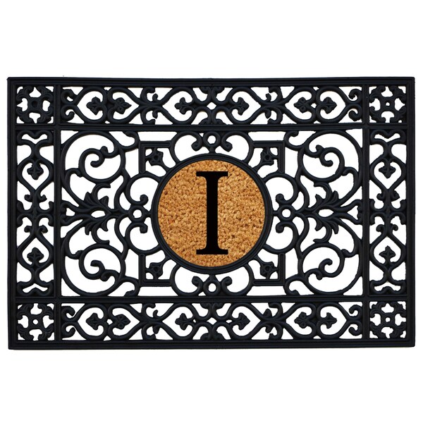 Calloway Mills Monogram Insert Door Mat, Black, Natural, 24 in W x 36 in L - 160012436I