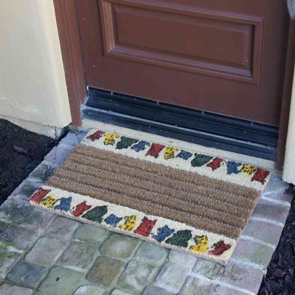 Rubber-Cal Kitty Cat Outdoor Coir Decorative House Doormat, 18 x 30-Inch - 10-102-015