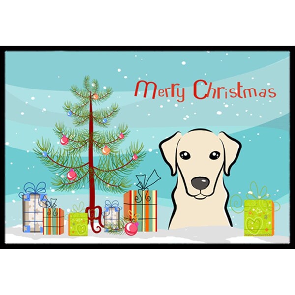 Carolines Treasures Christmas Tree and Yellow Labrador Indoor or Outdoor Mat- 18 x 27 - BB1594MAT