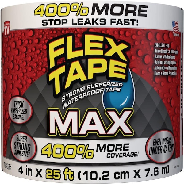 Vortex 4 in. x 25 ft. Flex Max Repair Tape, White - VO3297078