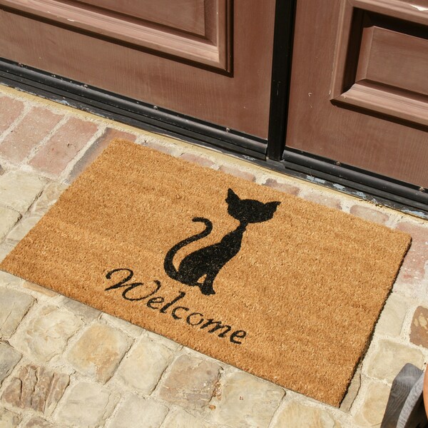 Rubber-Cal Meow Cat Welcome Mats Cat Doormat, 18 x 30-Inch - 10-106-064