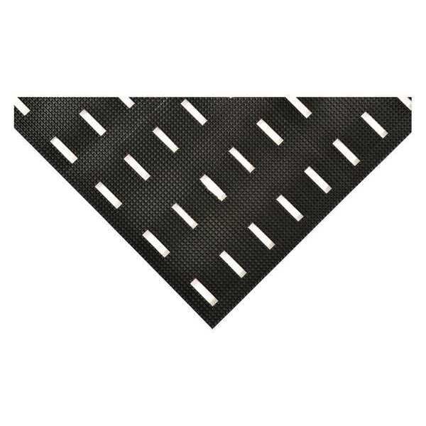 Notrax Antifatigue Mat, 5 ft L x 3 ft W, 7/16 in Thickness, PVC, Slotted, Black - 420S0035BL