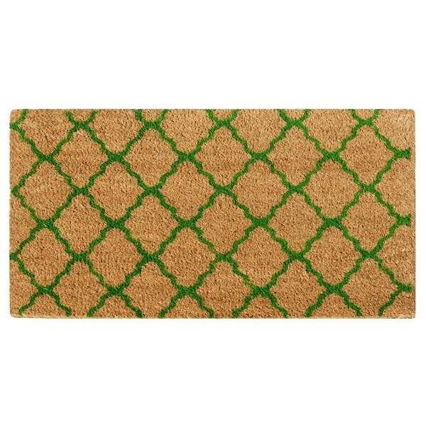 Rubber-Cal "The Moroccan" Green - Outdoor Coir Mats - 18" x 30" - 10-102-032P