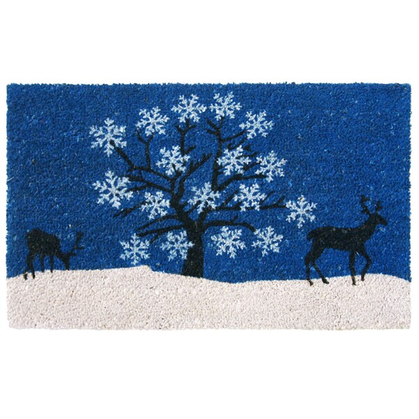 Rubber-Cal "Blue Sky Holiday Doormat" Christmas Mat, 18 by 30-Inch - 10-106-054