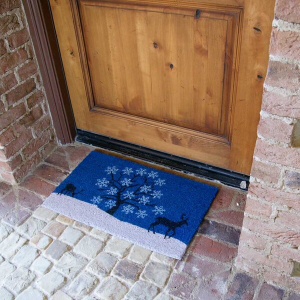 Rubber-Cal "Blue Sky Holiday Doormat" Christmas Mat, 18 by 30-Inch - 10-106-054