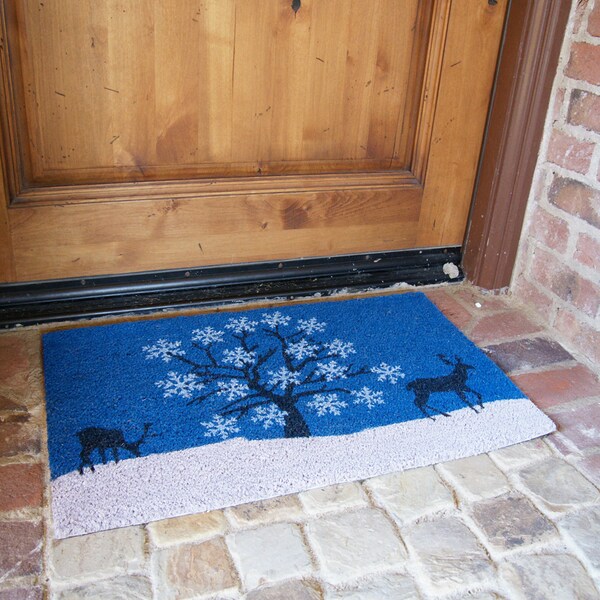 Rubber-Cal "Blue Sky Holiday Doormat" Christmas Mat, 18 by 30-Inch - 10-106-054