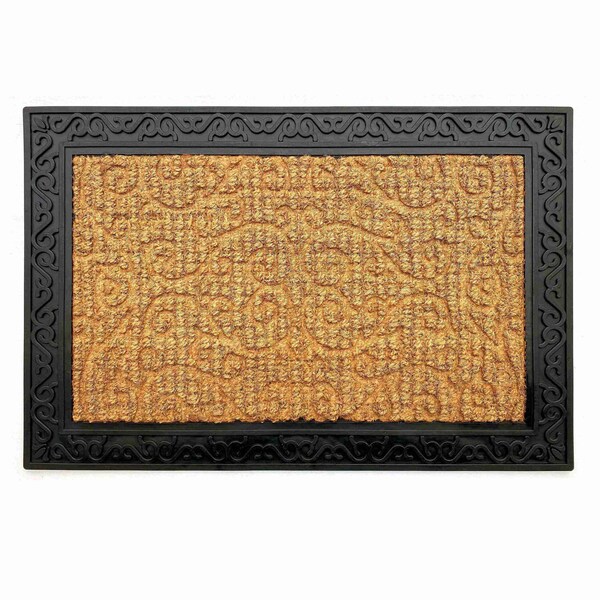 Calloway Mills Entrance Mat, Coir/Rubber, Natural, Black - 106581830