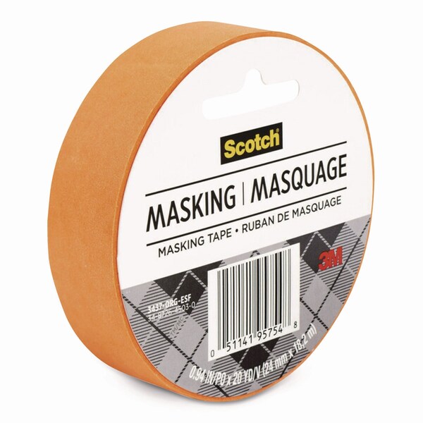 Scotch Expressions Masking Tape, 3in Core, 0.94in x 20 yds, Tangerine - 3437-ORG