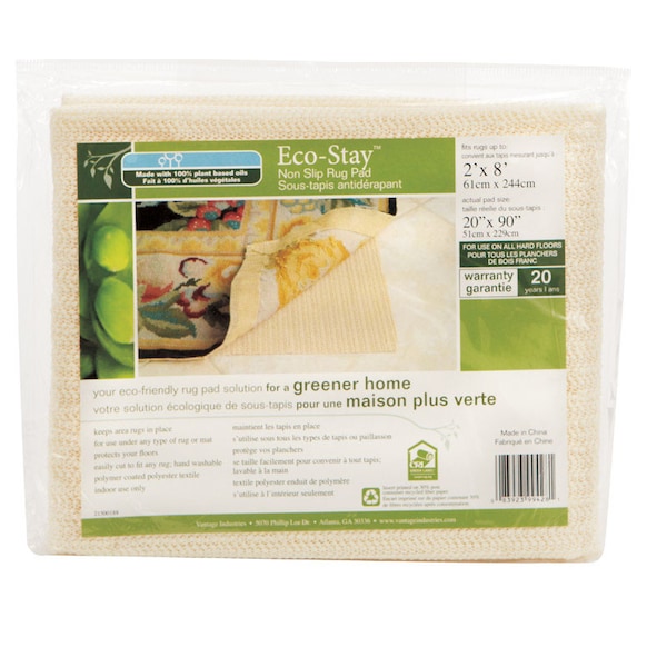 Vantage Industries Con-Tact Eco Stay 2 ft. W X 8 ft. L Reversible Polyester Indoor Rug Pad - VATG-V14736-08