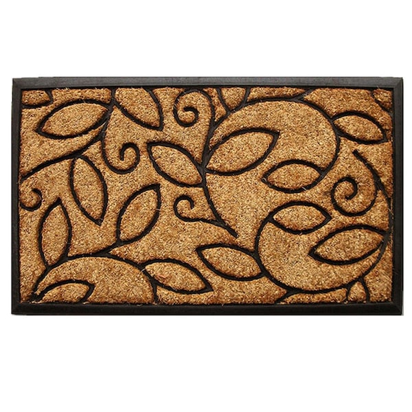 Configuracion 24 x 36 in. Vine Leaves Rectangular Doormat Natural & Black - CO2210607
