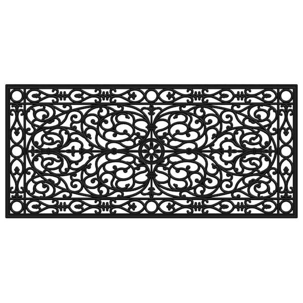 Configuracion 22 x 48 in. Gatsby Rubber Rectangular Doormat, Black - CO2210359