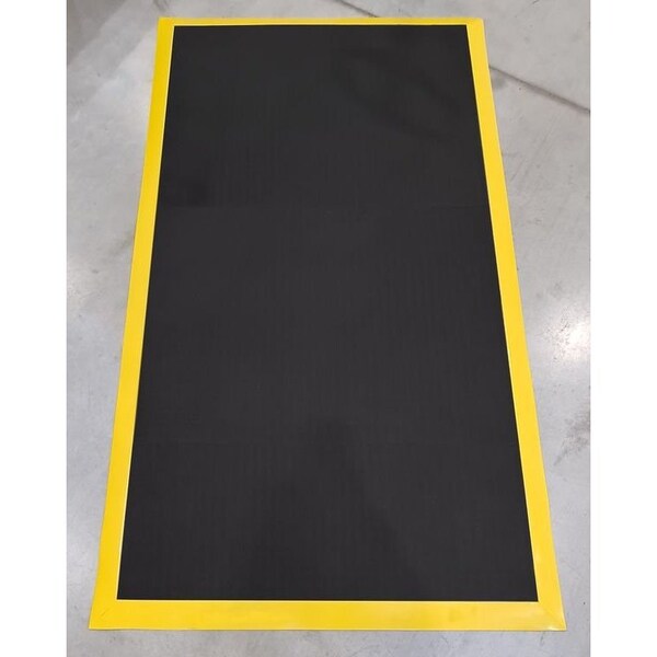 Ergomat Hybrid 4ft x 9ft Anti-Fatigue Floor Mat with 2in Yellow Bevels - HD0409-YB
