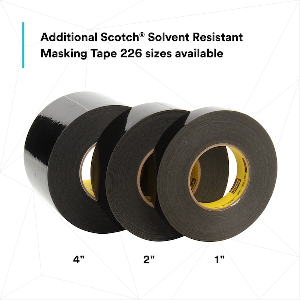 3M Painter's Tape, 2 in W x 60 yd L, 10.6 mil Thick, Black, Rubber Adhesive, 24 PK - 226