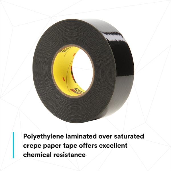 3M Painter's Tape, 2 in W x 60 yd L, 10.6 mil Thick, Black, Rubber Adhesive, 24 PK - 226