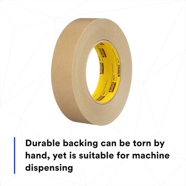 3M Flatback Tape, 18 mm W x 55m L, 6.5 mil Thick, Medium Brown, 48 PK - 2517