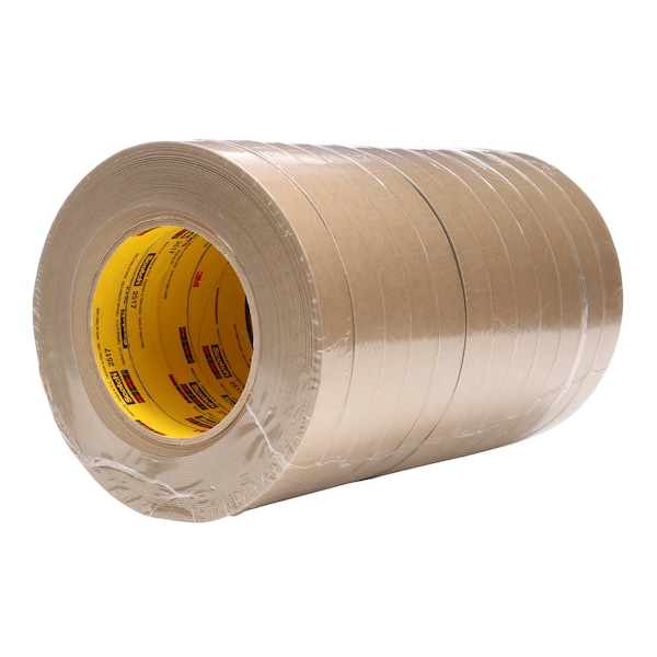 3M Flatback Tape, 18 mm W x 55m L, 6.5 mil Thick, Medium Brown, 48 PK - 2517