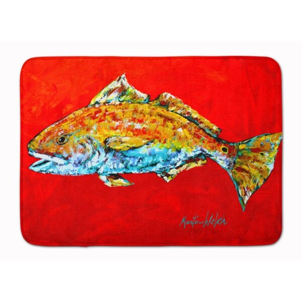 Carolines Treasures Fish Red Fish Red Head Machine Washable Memory Foam Mat - MW1111RUG