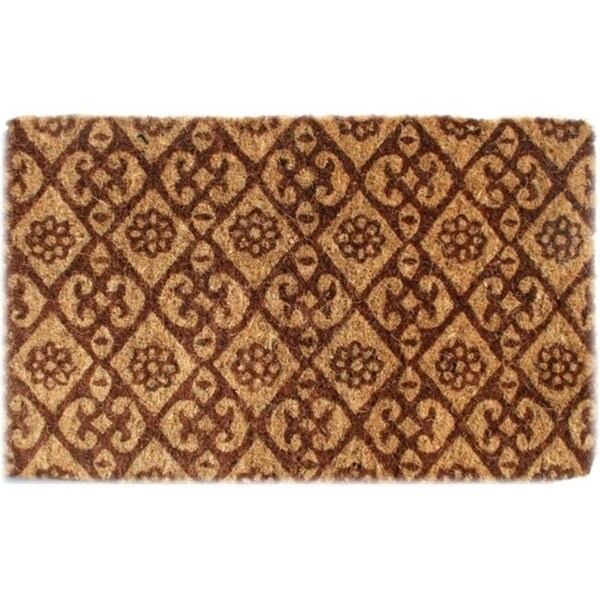 Imports Decor Inc Imports Decor 720TCM Traditional Coir Doormat  Brown Floral - 720TCM