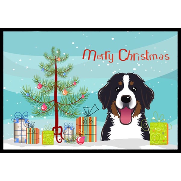 Carolines Treasures Christmas Tree and Bernese Mountain Dog Indoor or Outdoor Mat- 24 x 36 - BB1609JMAT