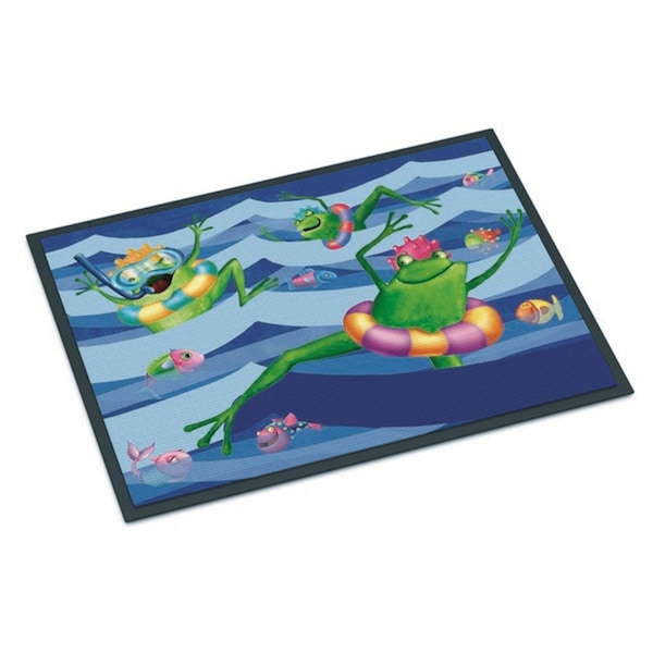 Carolines Treasures Frogs Swimming Indoor or Outdoor Mat, 24 x 36 in. - APH0089JMAT