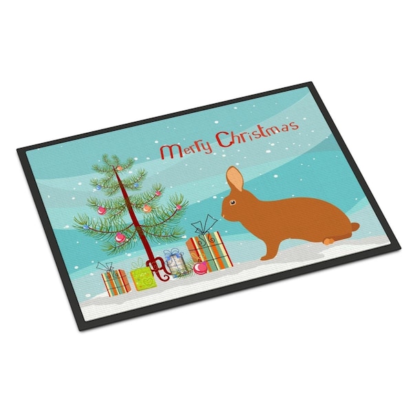 Carolines Treasures Rex Rabbit Christmas Indoor or Outdoor Mat - 24 x 36 in. - BB9336JMAT