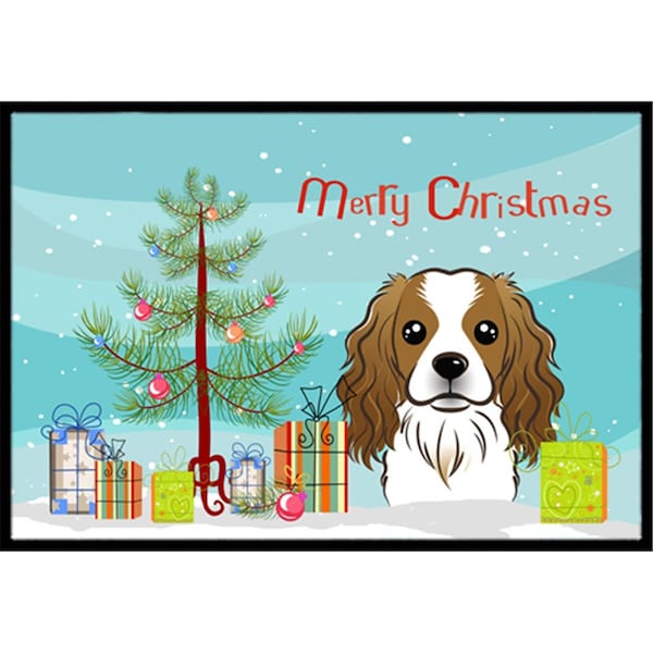 Carolines Treasures Christmas Tree and Cavalier Spaniel Indoor or Outdoor Mat- 18 x 27 - BB1596MAT