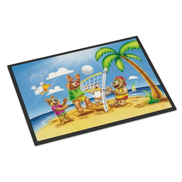 Carolines Treasures Bears Playing Volleyball Indoor or Outdoor Mat, 18 x 27 in. - APH0373MAT