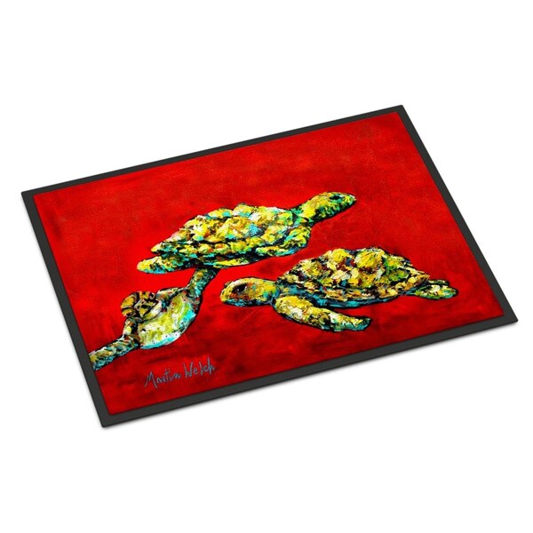 Carolines Treasures 18 x 27 in. Drifting Home Turtles Indoor or Outdoor Mat - MW1274MAT