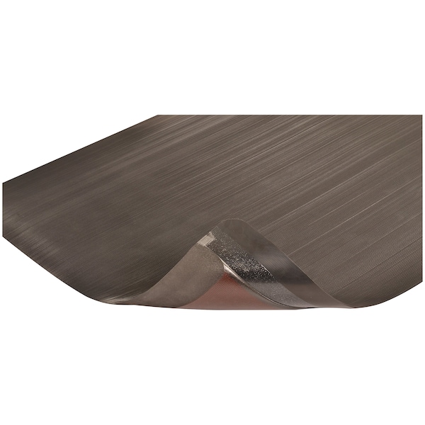 Notrax Antifatigue Mat, 5 ft L x 3 ft W, 1 in Thickness, Vinyl, Corrugated, Black - 974S0035BL