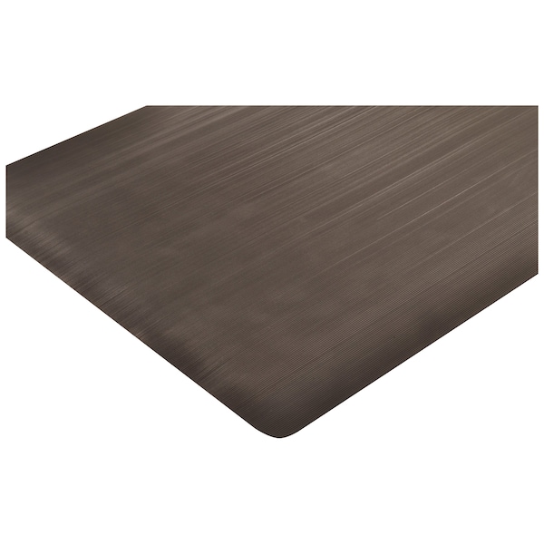 Notrax Antifatigue Mat, 5 ft L x 3 ft W, 1 in Thickness, Vinyl, Corrugated, Black - 974S0035BL