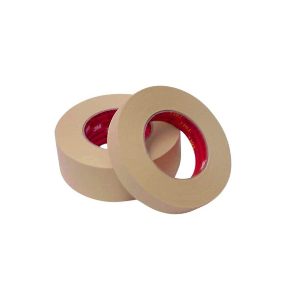 3M Masking Tape, 72 mm W x 60.14 Linear Yard L, Tan, Rubber Adhesive, 12 PK - 70006348109