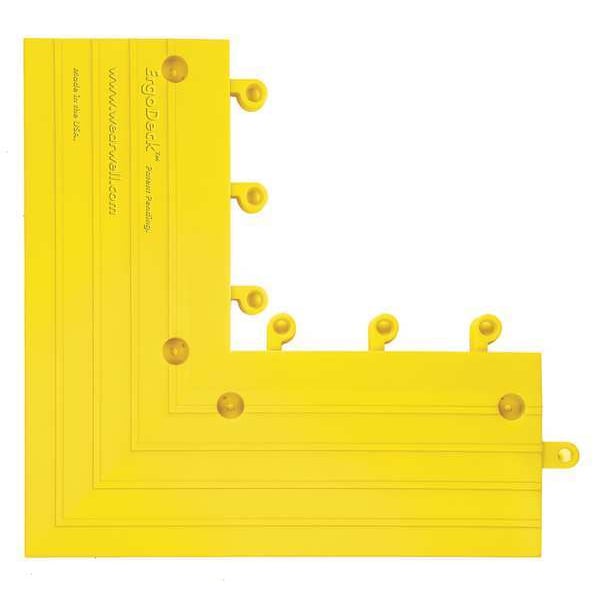 Wearwell Ramp Outside Corner, PVC, 15 in W x 15 in L, 7/8 in Thick, 4 PK - 560