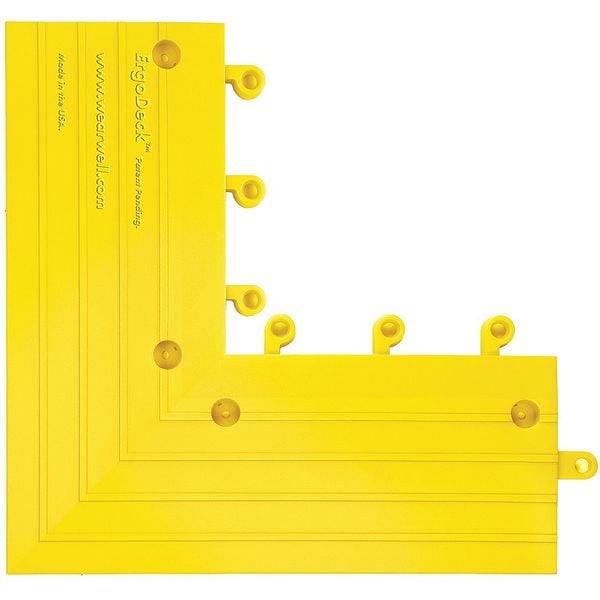 Wearwell Ramp Outside Corner, PVC, 15 in W x 15 in L, 7/8 in Thick, 4 PK - 560