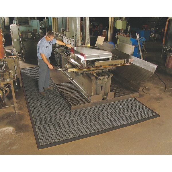 Notrax Ramp Edge, Nitrile Rubber, 2 in W x 3 ft L, 3/4 in Thick - 551F0003YL