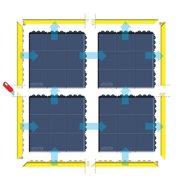 Notrax Ramp Edge, Nitrile Rubber, 2 in W x 3 ft L, 3/4 in Thick - 551F0003YL