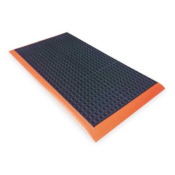 Notrax Antifatigue Mat, 40 in L x 38 in W, 7/8 in Thickness, Rubber, Mini-Diamond Studded Top, Black - 549S3840OB